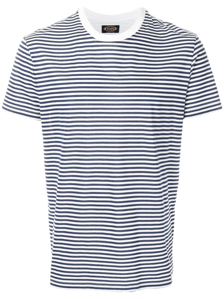 Tod's Fine Striped Breton T-shirt - Blue
