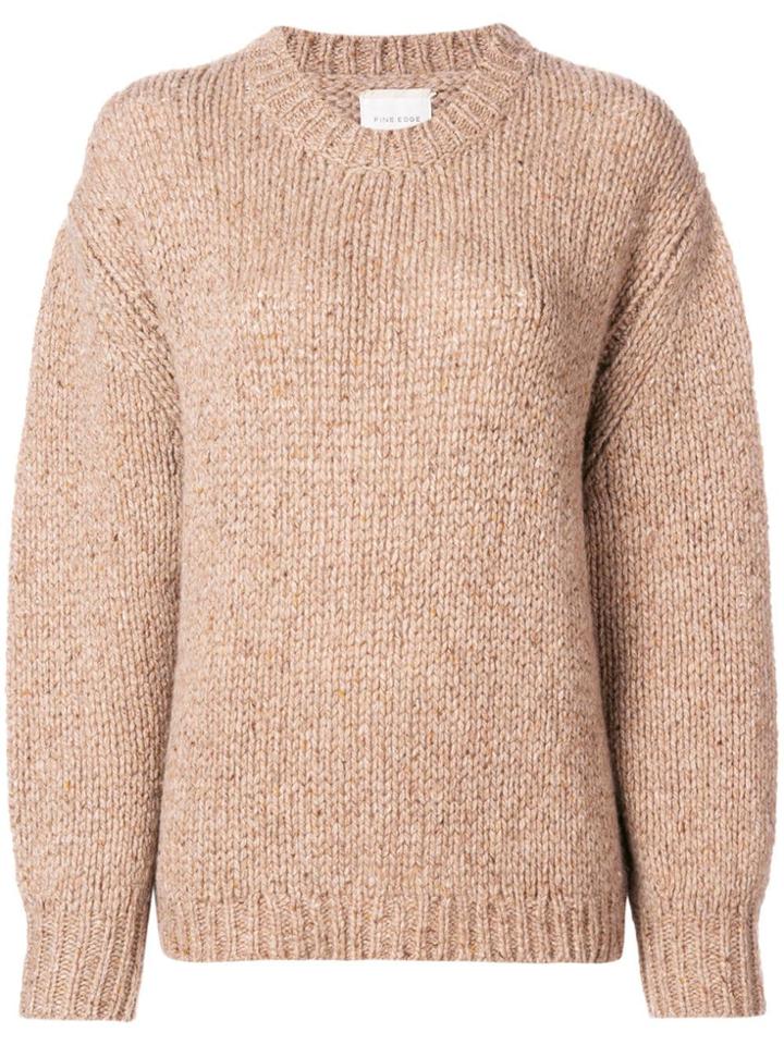 Fine Edge Cashmere Drop Shoulder Sweater - Nude & Neutrals