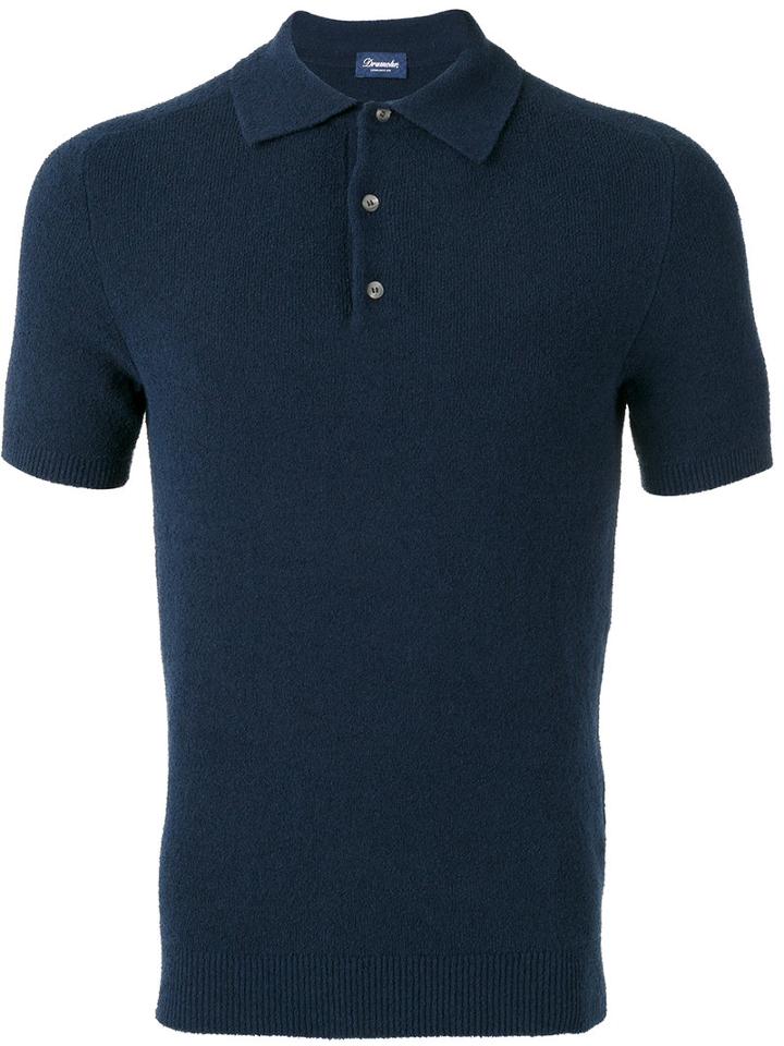 Drumohr - Polo Shirt - Men - Cotton/polyamide - 48, Blue, Cotton/polyamide