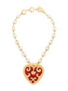 Yves Saint Laurent Vintage Lover Pearls Necklace - Metallic