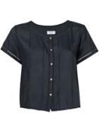 Frame Denim Le Victorian Cropped Shirt, Women's, Size: Xs, Black, Silk/rayon