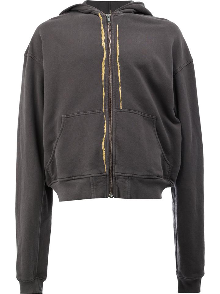 Haider Ackermann Metallic Thread Zipped Hoodie - Grey