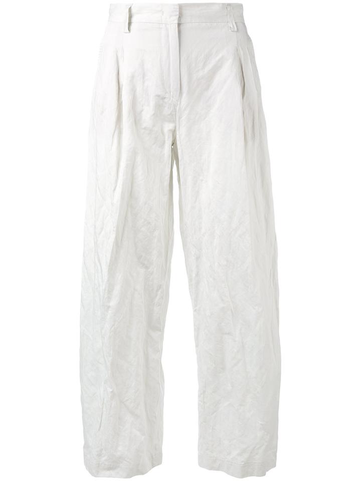 Aspesi - Cropped Trousers - Women - Cotton/metallic Fibre - 42, Nude/neutrals, Cotton/metallic Fibre