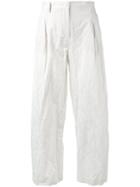 Aspesi - Cropped Trousers - Women - Cotton/metallic Fibre - 42, Nude/neutrals, Cotton/metallic Fibre