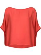 Peter Cohen Short Sleeve Draped Top, Women's, Size: Xl, Yellow/orange, Polyester