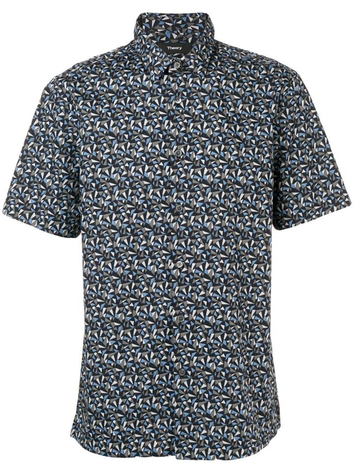 Theory Irving Optic Print Shirt - Blue