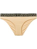Versace Grecca Waistband Bikini Briefs - Metallic