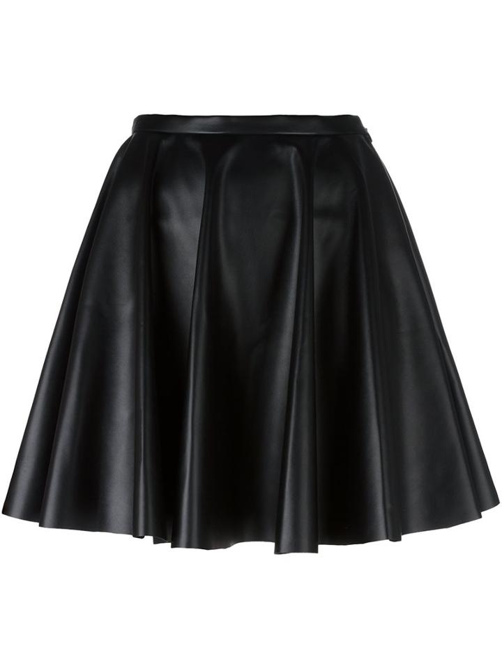 Giamba Leather Effect A-line Skirt, Women's, Size: 44, Black, Polyester/polyurethane