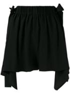 Fendi Scalloped Handkerchief Hem Shorts, Women's, Size: 42, Black, Silk/viscose