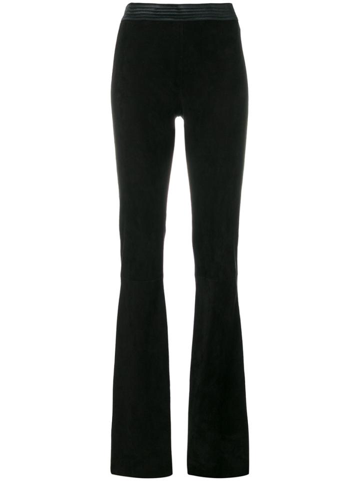 Drome Flared Cuff Skinny Leather Trousers - Black