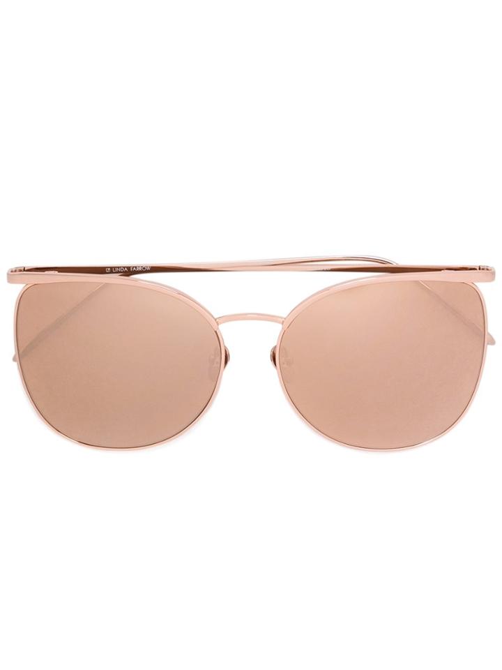 Linda Farrow Oversized Shaped Sunglasses - Metallic