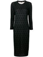 Fendi Inlaid Ff Motif Dress - Black