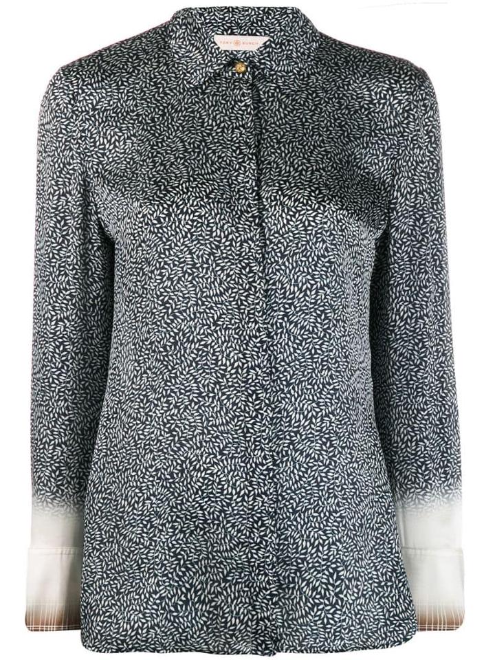 Tory Burch Printed Long Sleeve Shirt - Blue