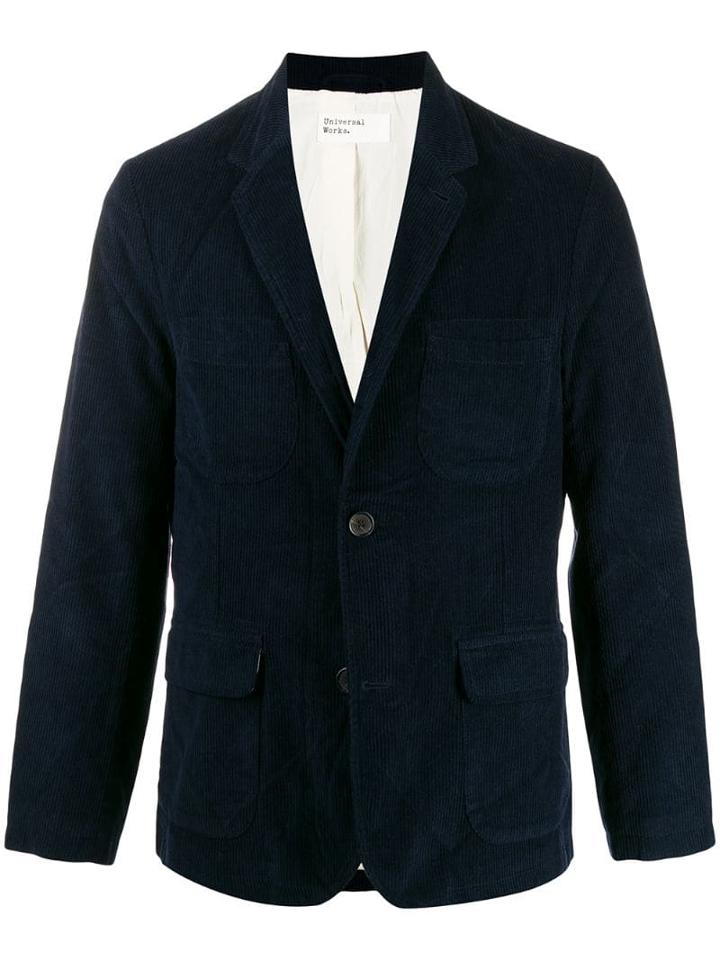 Universal Works Ribbed Fitted Blazer - Blue