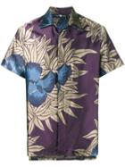 Edward Crutchley Floral Printed Shirt, Men's, Size: Medium, Pink/purple, Silk/polyester