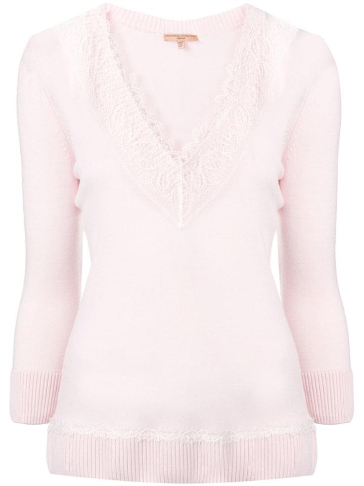 Ermanno Scervino Longsleeved Lace T-shirt - Pink