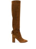 Aquazzura Knee-high Tied Boots - Brown