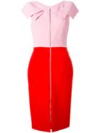 Antonio Berardi Front Zip Combo Dress, Women's, Size: 42, Pink/purple, Polyester/spandex/elastane/acetate/rayon