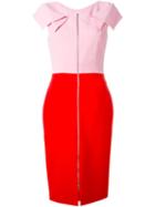 Antonio Berardi Front Zip Combo Dress, Women's, Size: 42, Pink/purple, Polyester/spandex/elastane/acetate/rayon