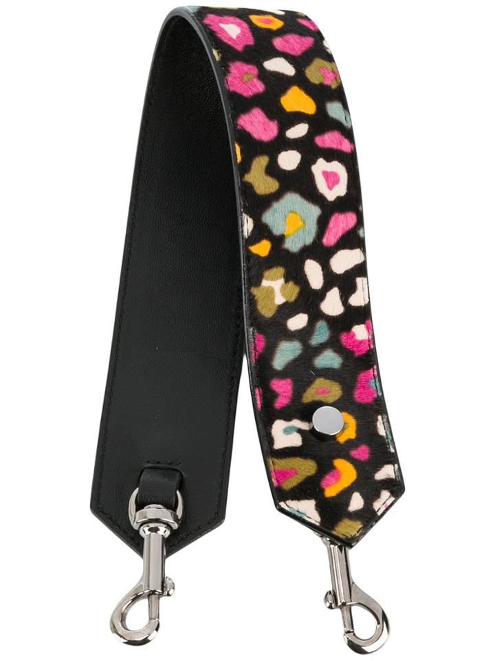 Jimmy Choo Leopard Print Shoulder Strap - Black