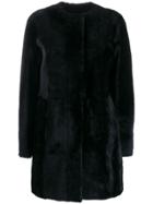 Drome Fur Midi Coat - Black