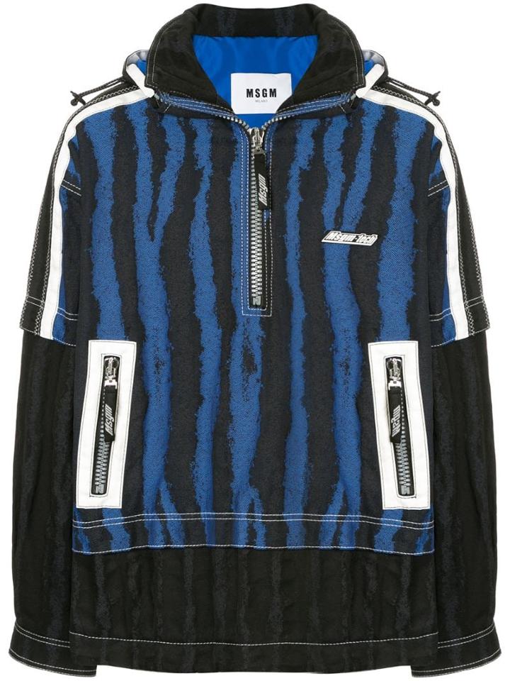 Msgm Hooded Double-layer Jacket - Multicolour
