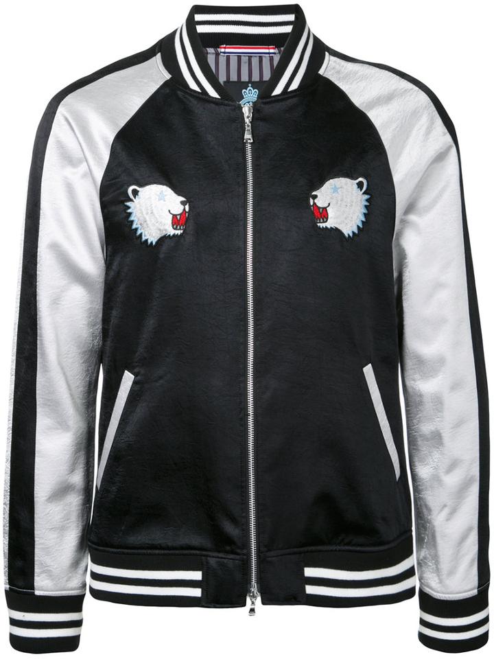 Guild Prime - Bear Patches Bomber Jacket - Men - Acetate - 1, Black, Acetate