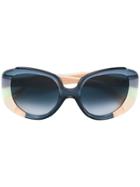Chloé Eyewear Colour Block Cat Eye Sunglasses - Blue