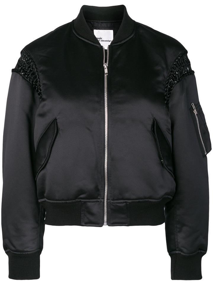 Comme Des Garçons Noir Kei Ninomiya Macrame Detail Bomber Jacket -