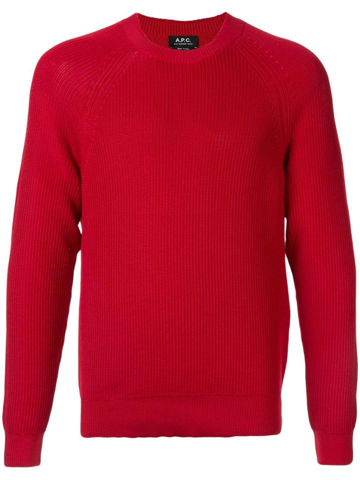 A.p.c. Ribbed Knit Jumper - Red