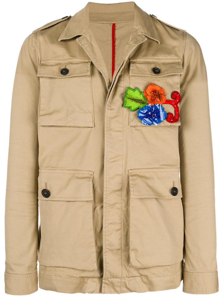 Dsquared2 Embellished Utility Jacket - Nude & Neutrals