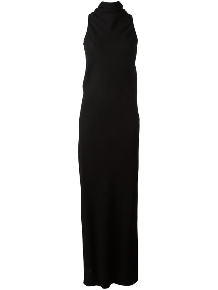 Rick Owens Sleeveless Column Dress, Women's, Size: 40, Black, Virgin Wool