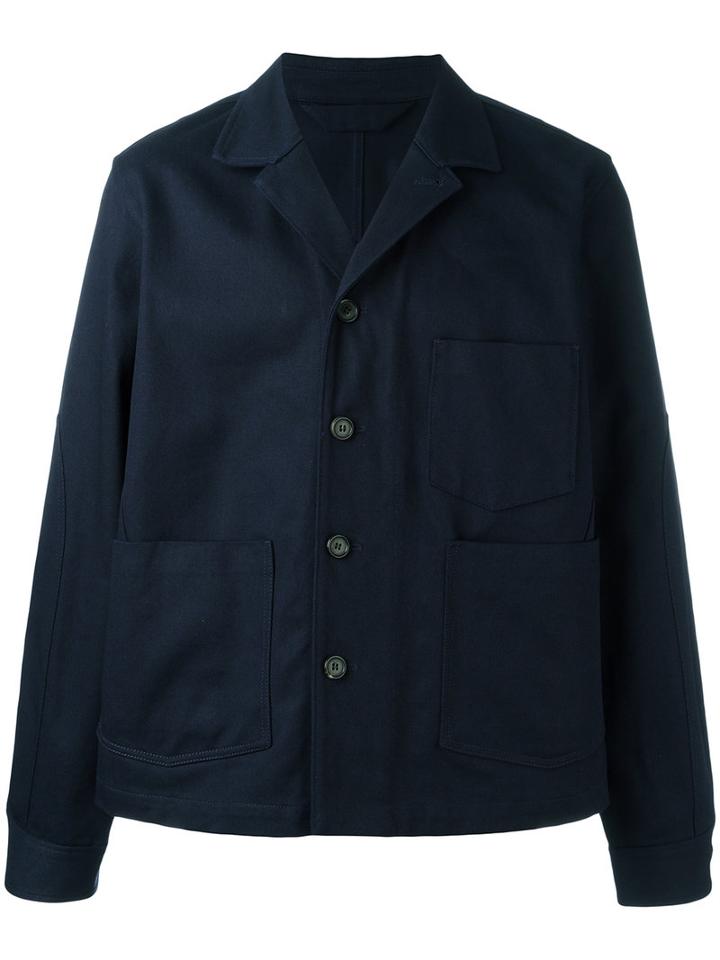 Acne Studios Button Up Jacket, Men's, Size: 48, Blue, Cotton
