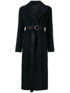 Blancha Belted Fur Coat - Blue