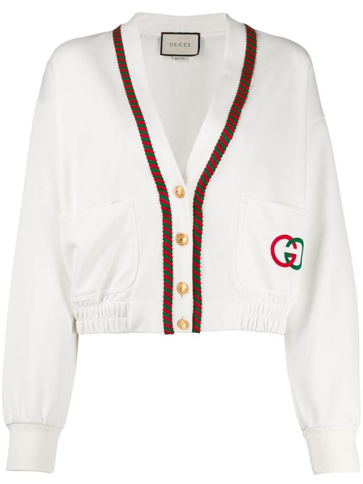 Gucci Cropped Sports Style Jacket - White