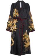 Ashish Kimono Silk Dragon Embroidered Jacket - Black