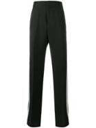 Givenchy Stripe Wide-leg Tuxedo Trousers, Men's, Size: 50, Black, Wool/mohair/acetate/polyester