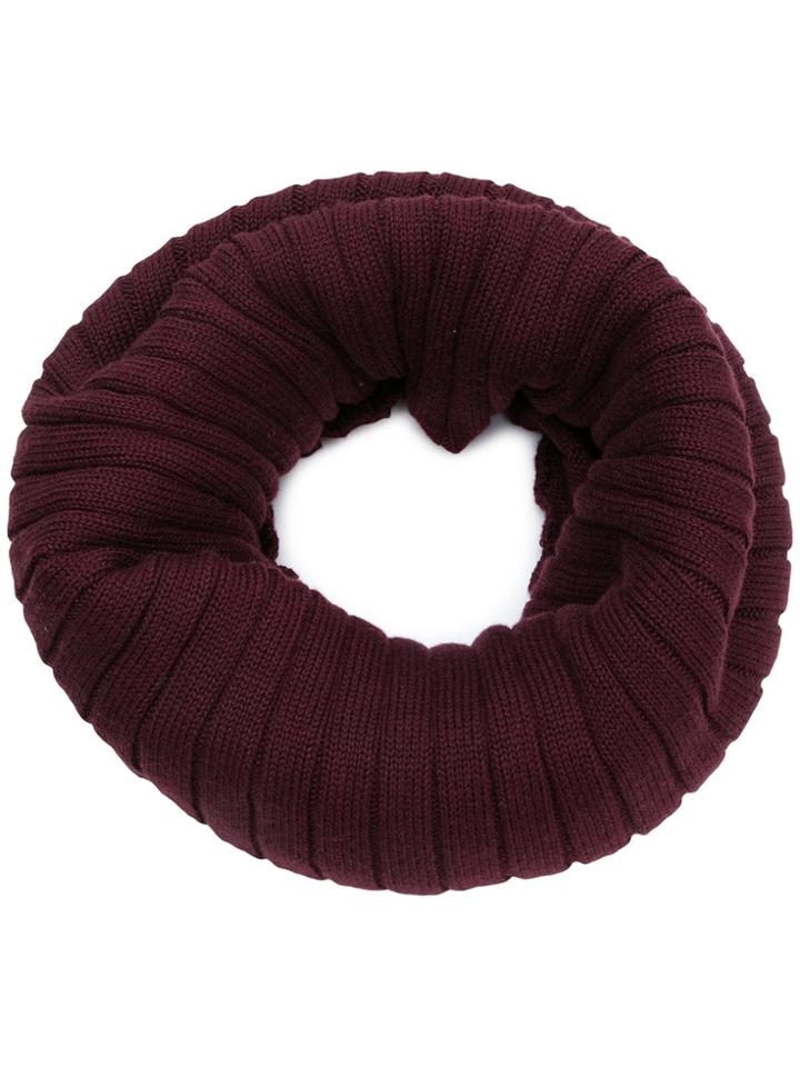 Courrèges Rib Knit Collar Scarf - Red