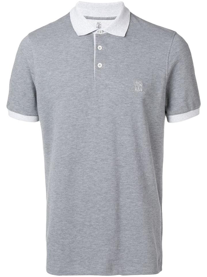Brunello Cucinelli Branded Polo Shirt - Grey