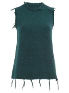 Maison Margiela Raw Edge Knitted Tank, Women's, Size: Small, Green, Polyamide/wool/alpaca