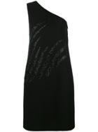 Victoria Victoria Beckham One Shoulder Glitter Dress - Black