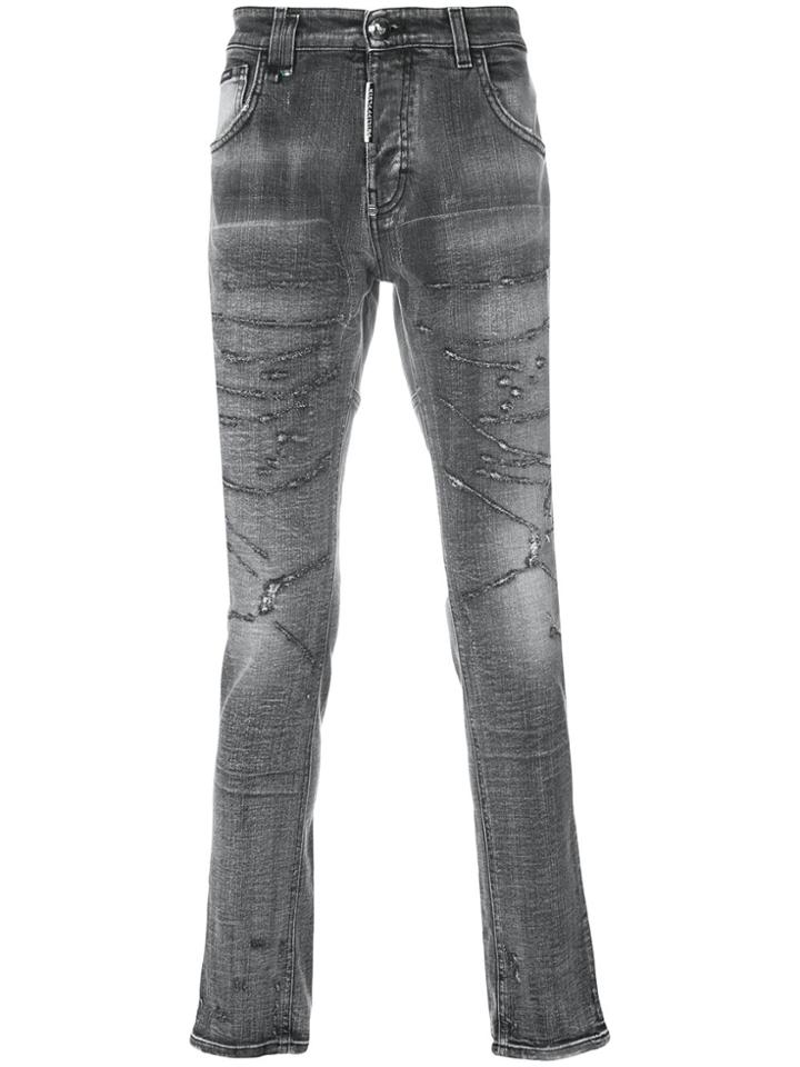 Philipp Plein Remind Me Straight Cut Jeans - Grey