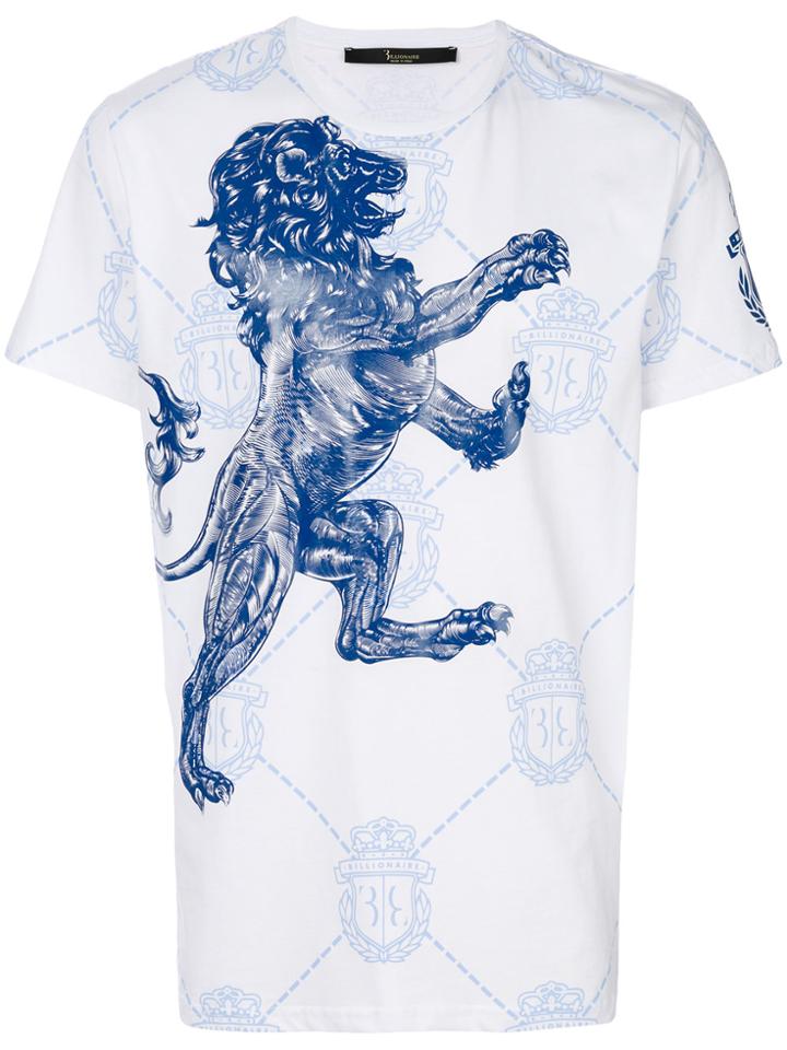 Billionaire Lion Printed T-shirt - White