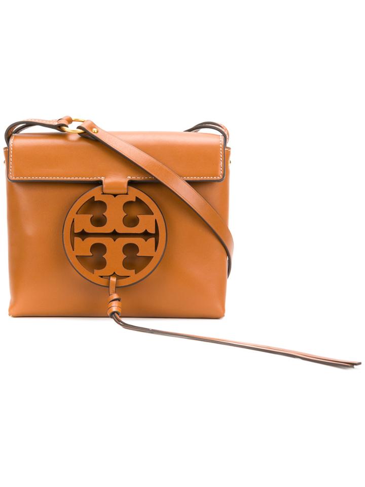 Tory Burch Embossed Logo Shoulder Bag - Brown