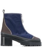 Nicole Saldaña Colour Block Zipped Boots - Blue