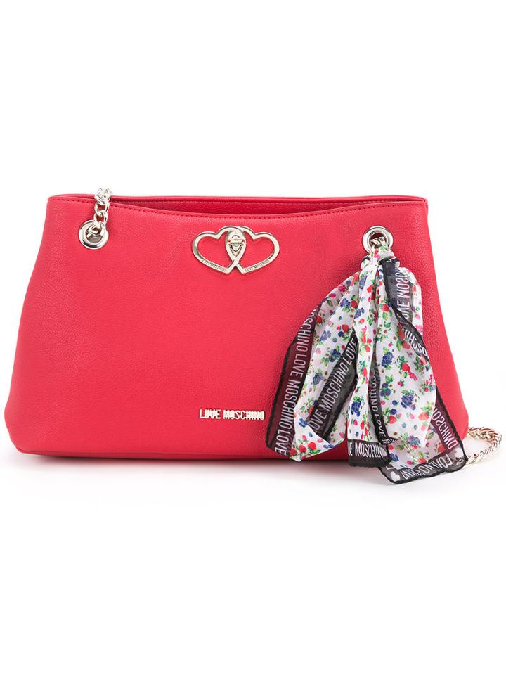 Love Moschino - Scarf Detail Shoulder Bag - Women - Pvc - One Size, Women's, Red, Pvc