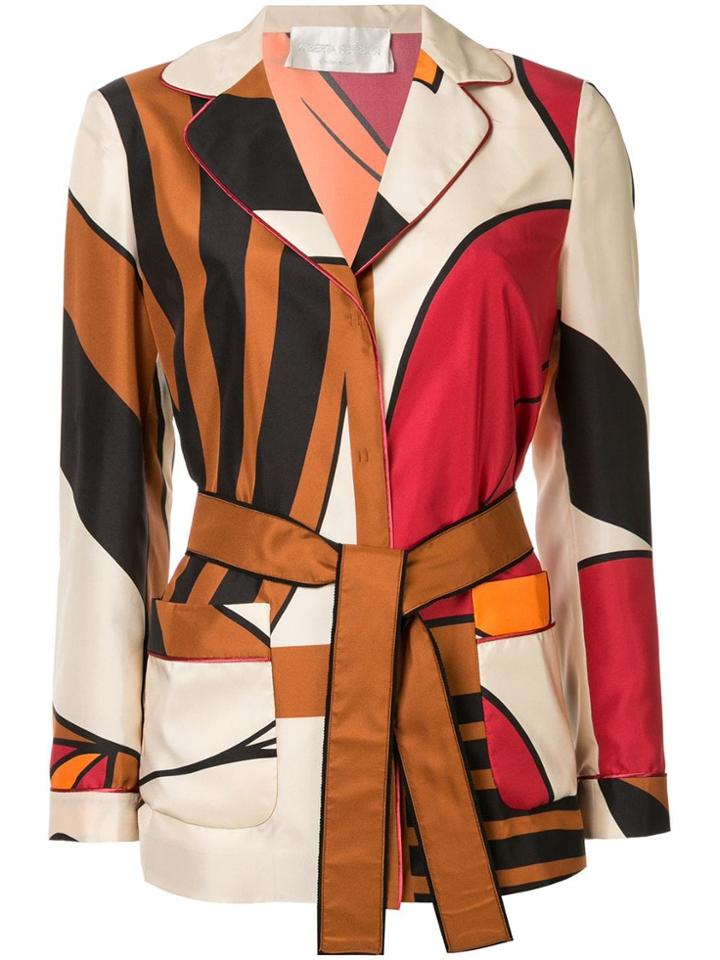Alberta Ferretti Belted Shirt - Multicolour