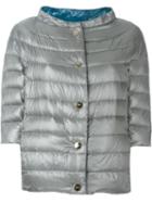 Herno Three-quarter Sleeve Padded Jacket, Women's, Size: 46, Grey, Polyamide/feather Down