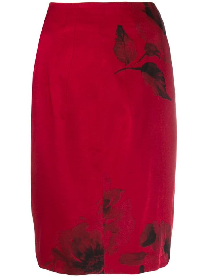 Nº21 Floral Print Pencil Skirt - Red