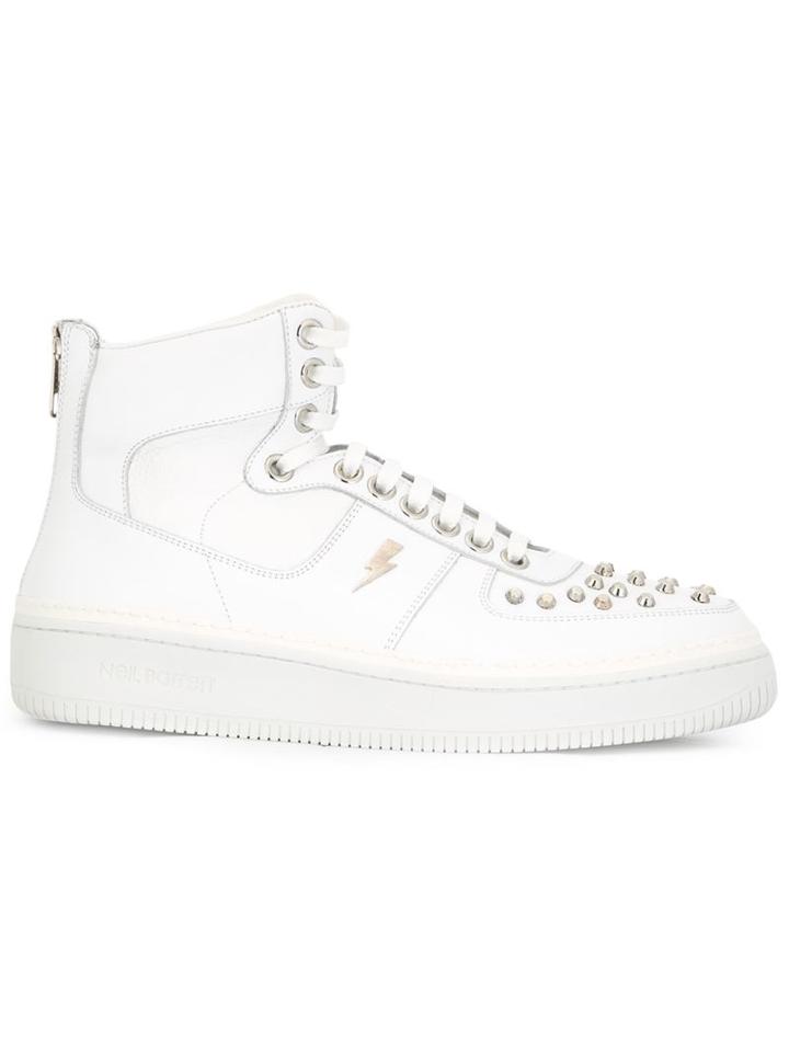 Neil Barrett City Hi-top Sneakers, Men's, Size: 40, White, Rubber/leather